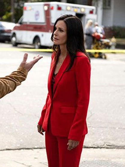 Courteney Cox Scream 7 Red Cotton Blazer