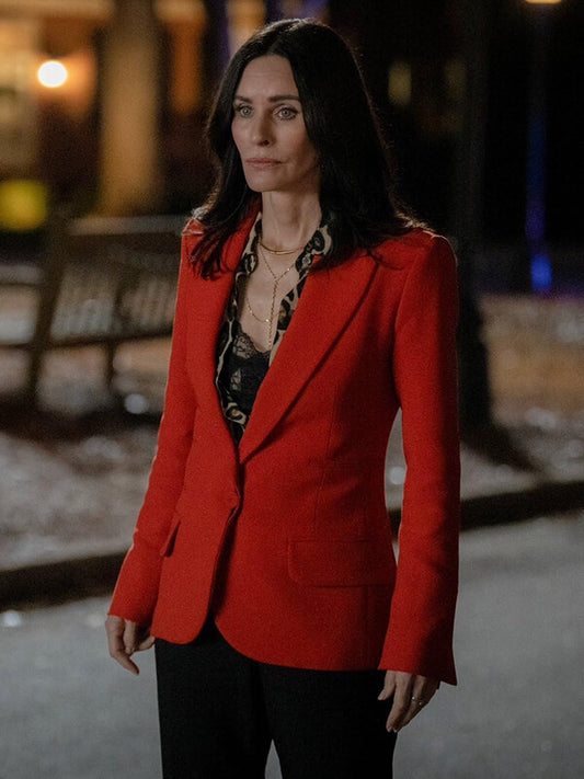 Courteney Cox Scream 7 Red Cotton Blazer