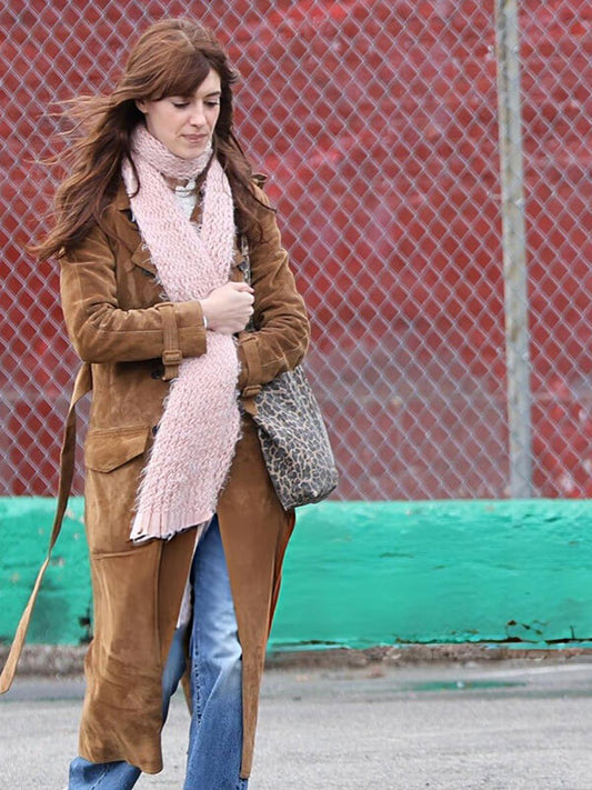 Daisy Edgar Jones  Here Comes The Flood 2026 Suede Coat