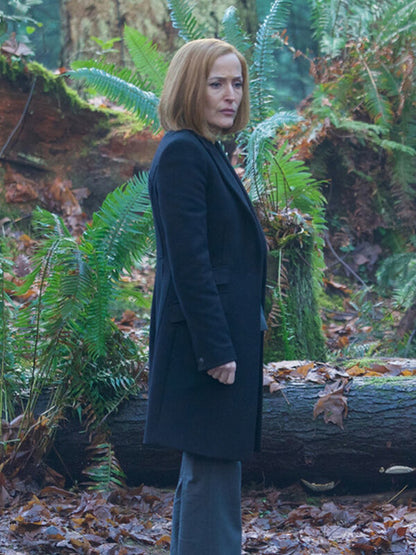 Dana Scully The X Files S11 Black Wool Coat