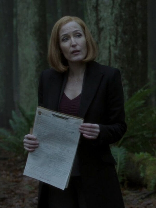 Dana Scully The X Files S11 Black Wool Coat