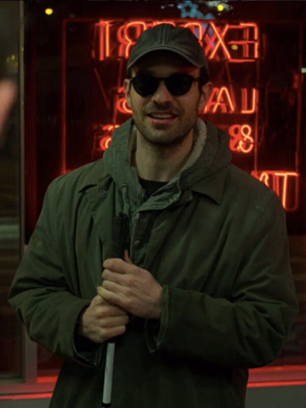 Daredevil S03 Charlie Cox Green Hooded Coat