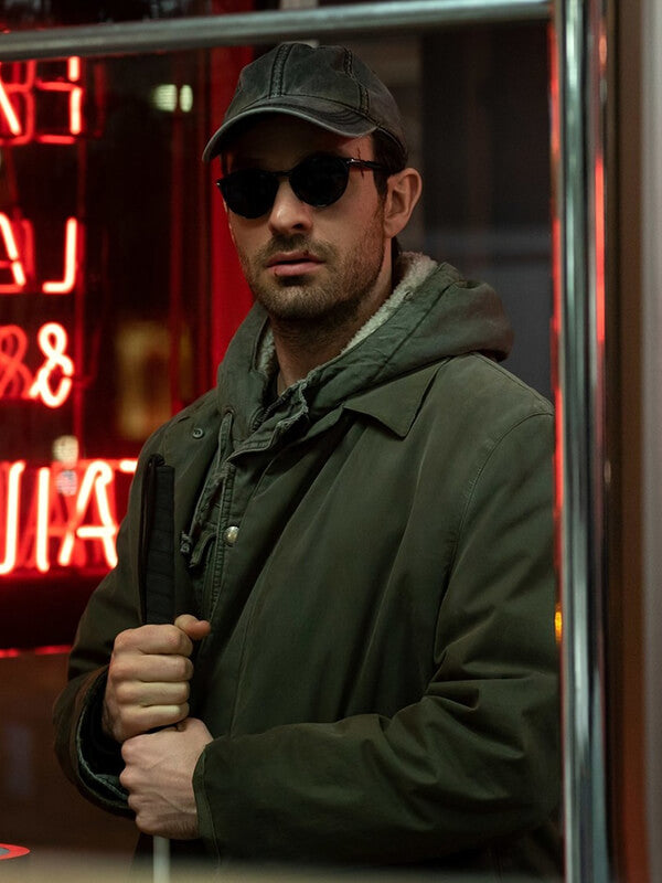 Daredevil S03 Charlie Cox Green Hooded Coat