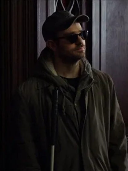 Daredevil S03 Charlie Cox Green Hooded Coat