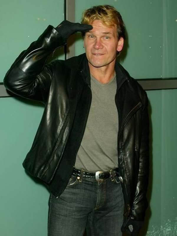 Dark Blue 2003 Patrick Swayze Premiere Leather Blazer