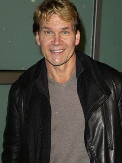 Dark Blue 2003 Patrick Swayze Premiere Leather Blazer