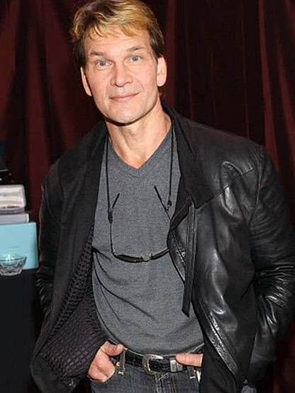 Dark Blue 2003 Patrick Swayze Premiere Leather Blazer