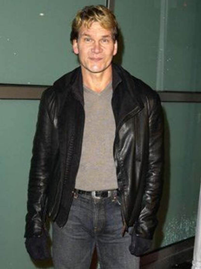 Dark Blue 2003 Patrick Swayze Premiere Leather Blazer