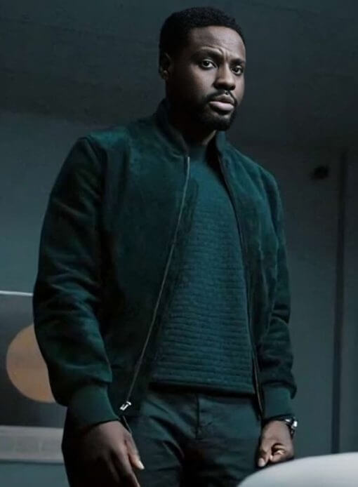 Dark Matter S01 Leighton Vance Black Suede Jacket