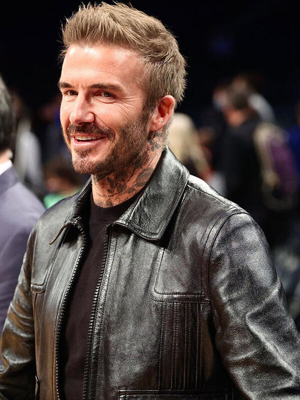 David Beckham & VB Black Leather Jacket