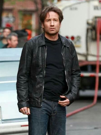 David Duchovny Californication Hank Moody Leather Jacket
