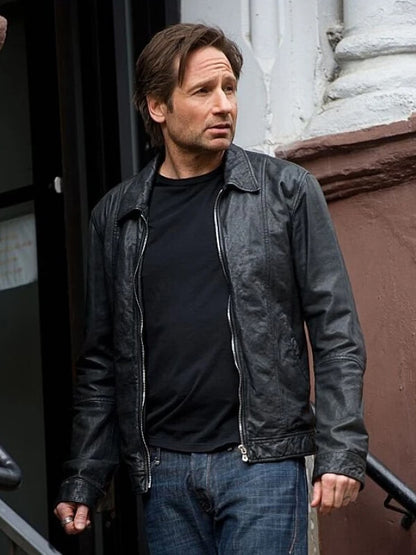 David Duchovny Californication Hank Moody Leather Jacket
