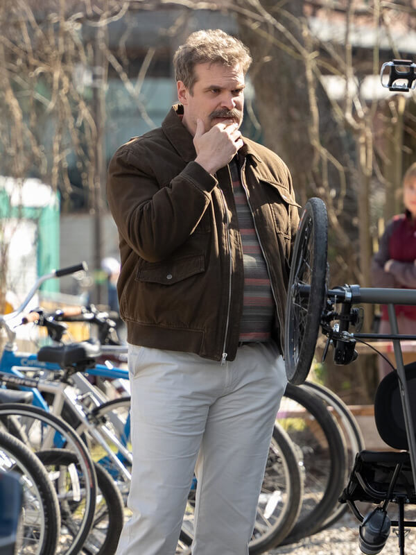 David Harbour DTF St Louis 2026 Brown Cotton Jacket