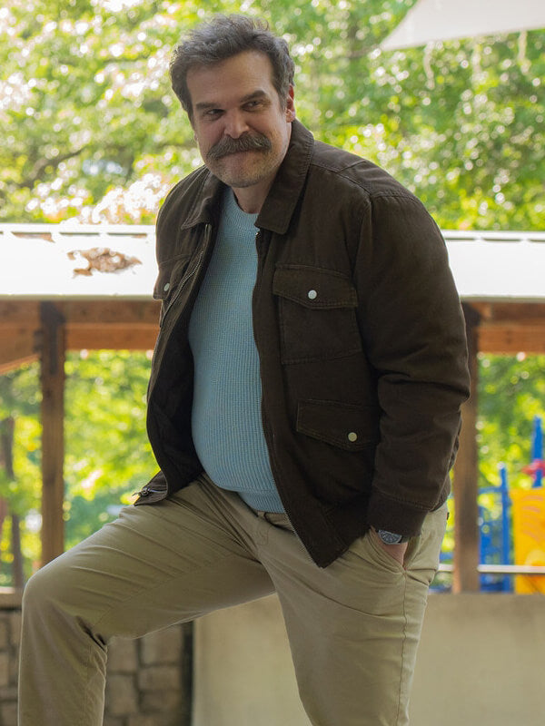 David Harbour DTF St Louis 2026 Brown Cotton Jacket
