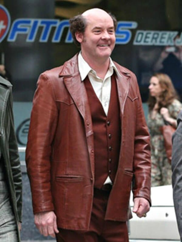 David Koechner Anchorman 2 Champ Kind Leather Jacket
