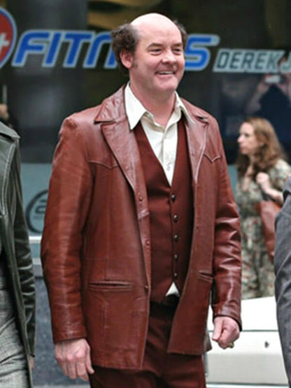 David Koechner Anchorman 2 Champ Kind Leather Jacket