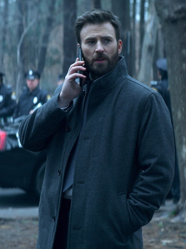 Defending Jacob Chris Evans Gray Wool Coat