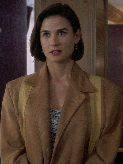 Demi Moore Indecent Proposal Brown Suede Coat