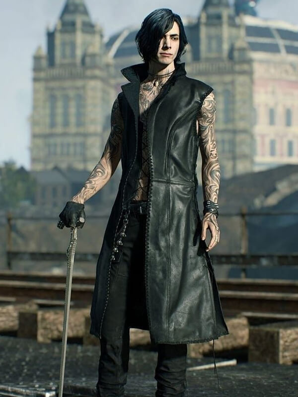 DMC 5 V Black Leather Coat