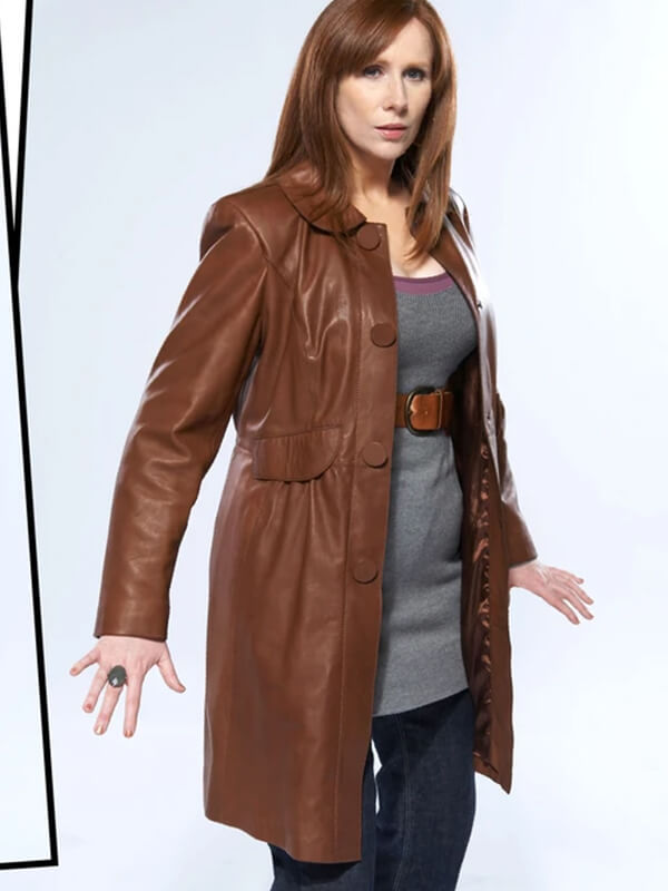 Doctor Who S04 Catherine Tate Brown Leather Coat