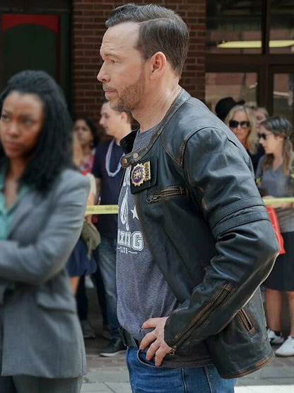 Donnie Wahlberg Boston Blue Black Leather Jacket