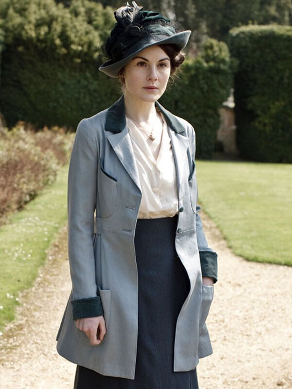 Downton Abbey Lady Mary Crawley Blue Wool Coat