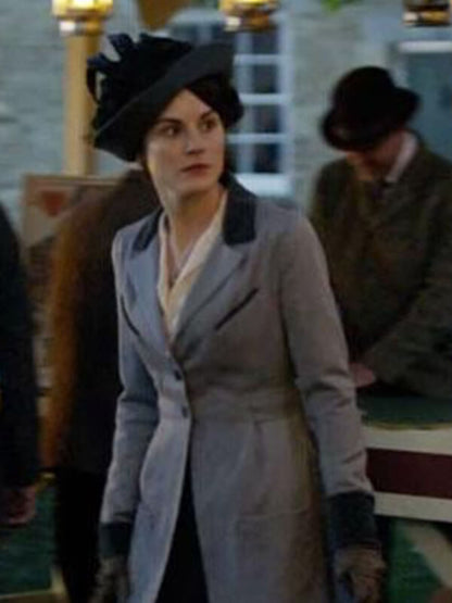 Downton Abbey Lady Mary Crawley Blue Wool Coat