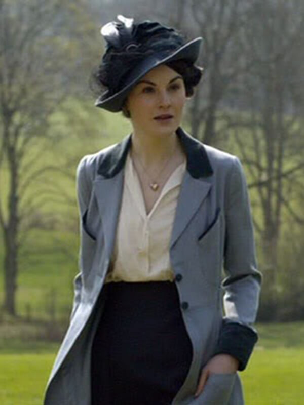 Downton Abbey Lady Mary Crawley Blue Wool Coat