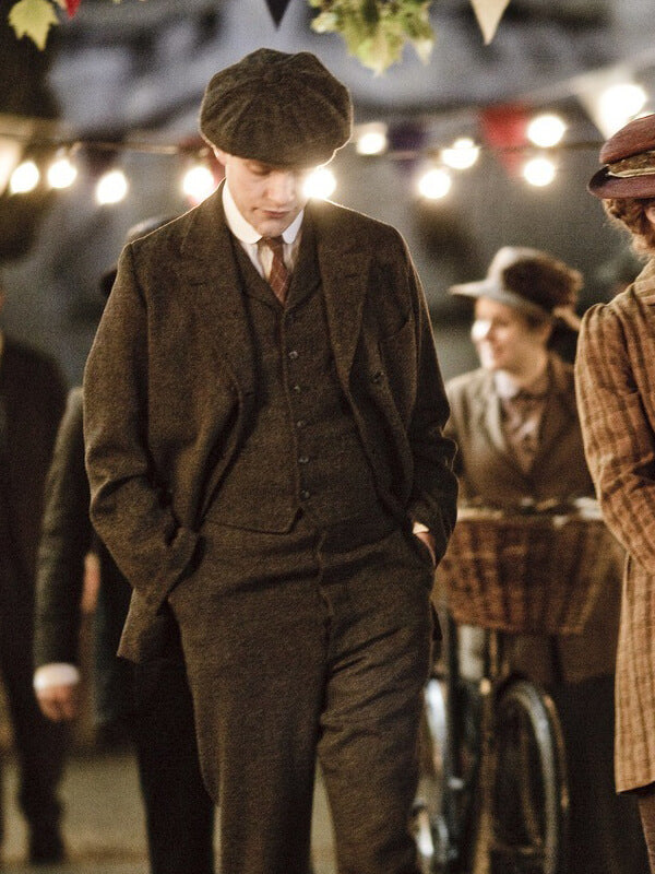 Downton Abbey S01 William Mason Brown Wool Coat