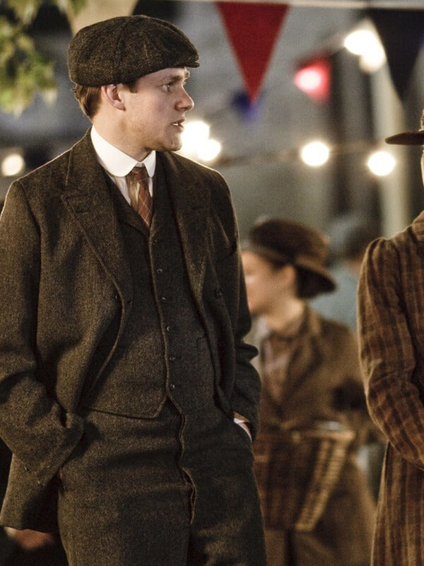 Downton Abbey S01 William Mason Brown Wool Coat