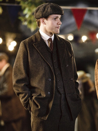 Downton Abbey S01 William Mason Brown Wool Coat