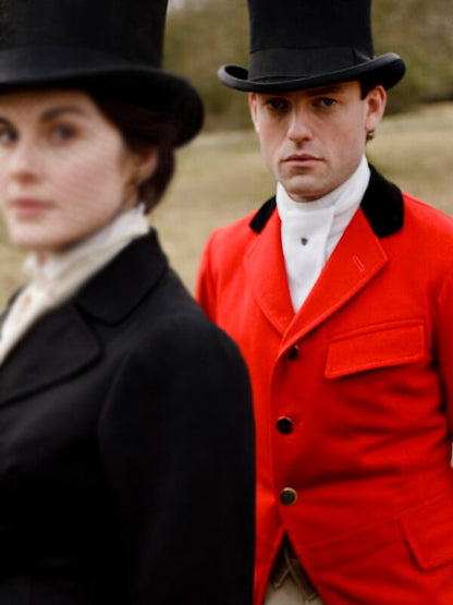 Downton Abbey S02 Evelyn Napier Red Wool Coat