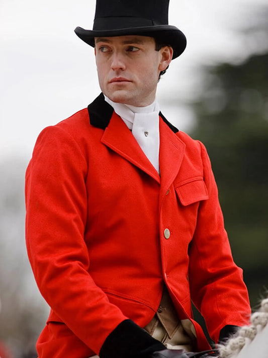 Downton Abbey S02 Evelyn Napier Red Wool Coat