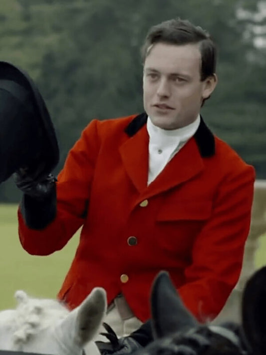 Downton Abbey S02 Evelyn Napier Red Wool Coat