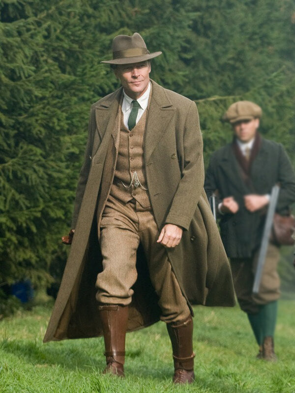 Downton Abbey S02 Richard Carlisle Brown Wool Coat