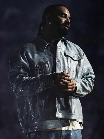 Drake Toronto Tour 2026 Blue Trucker Jacket