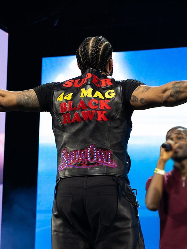 Drake Wireless Festival Black Leather Vest