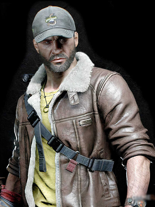 Dying Light The Beast Bruiser Brown Shearling Jacket