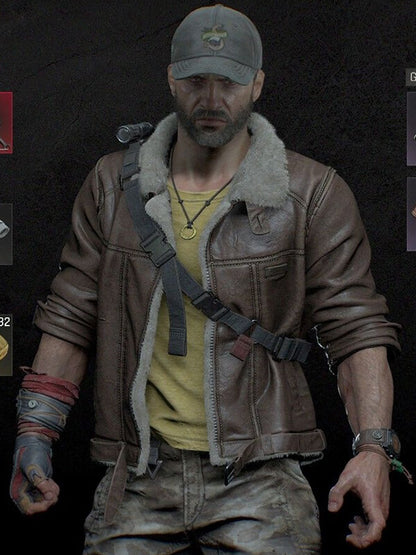Dying Light The Beast Bruiser Brown Shearling Jacket