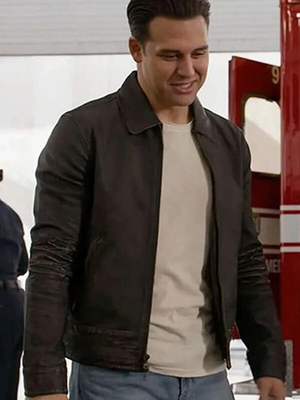 Eddie Diaz 9-1-1 S08 Ryan Black Leather Jacket