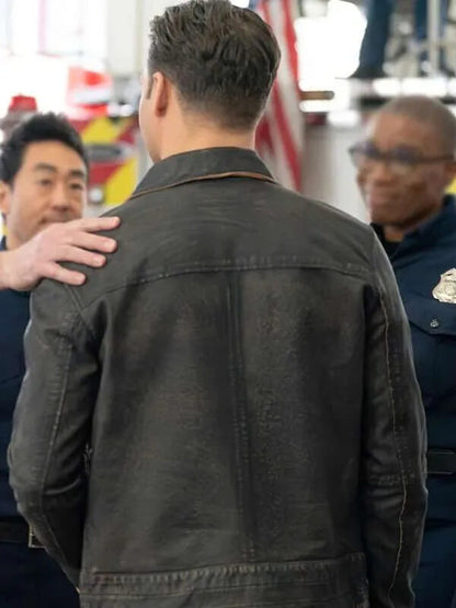 Eddie Diaz 9-1-1 S08 Ryan Black Leather Jacket