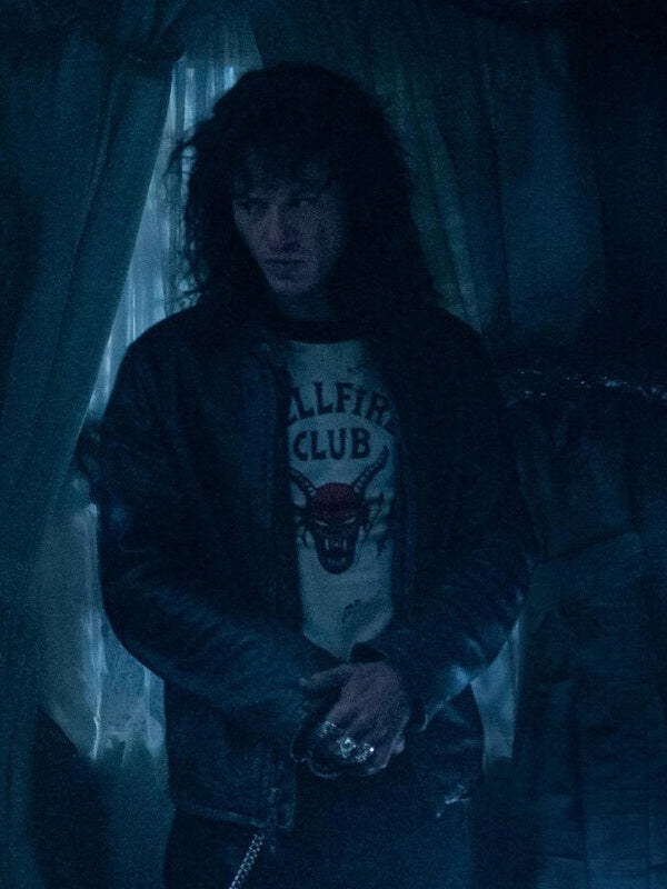 Eddie Munson Stranger Things Black Leather Jacket