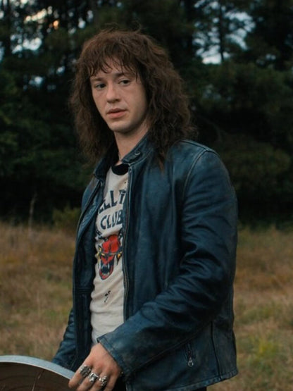 Eddie Munson Stranger Things Black Leather Jacket