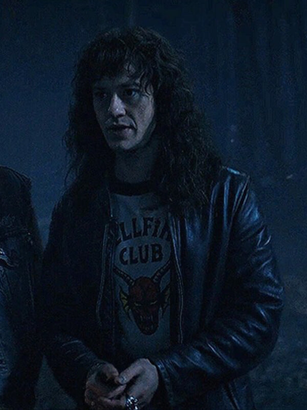 Eddie Munson Stranger Things Black Leather Jacket