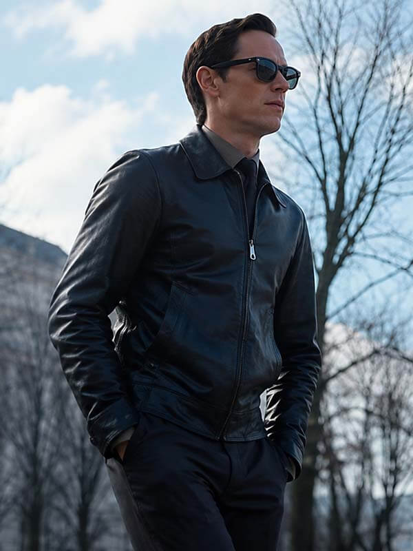 Eddie Redmayne The Day of the Jackal S01 Leather Jacket