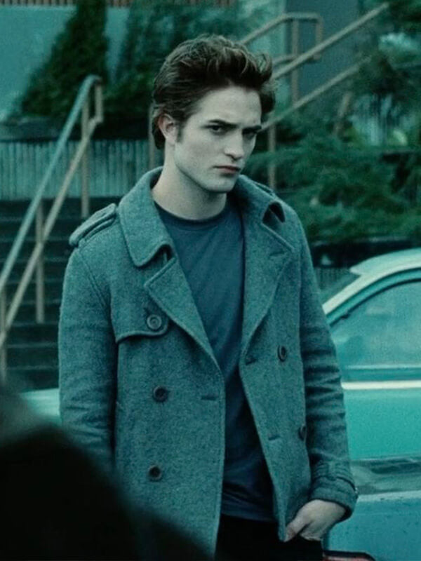 Edward Cullen Twilight Robert Pattinson Gray Wool Coat