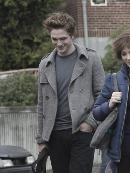 Edward Cullen Twilight Robert Pattinson Gray Wool Coat