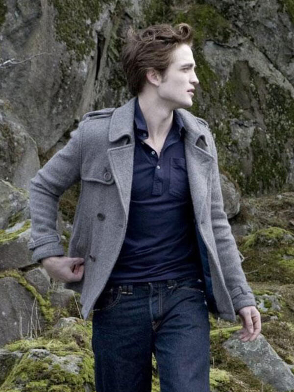Edward Cullen Twilight Robert Pattinson Gray Wool Coat