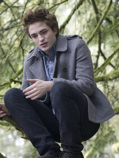 Edward Cullen Twilight Robert Pattinson Gray Wool Coat