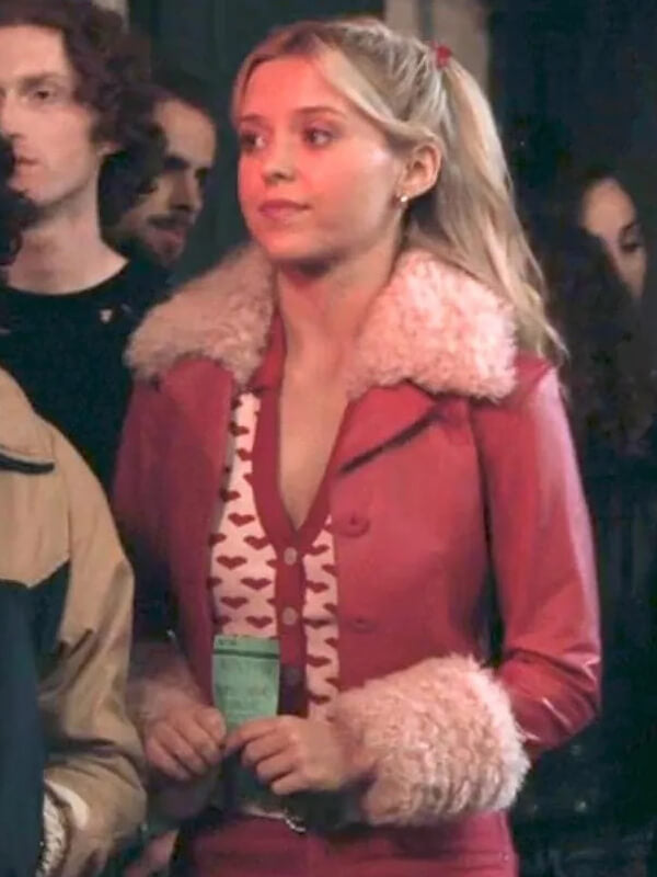 Elle 2026 Elle Woods Red Shearling Leather Jacket
